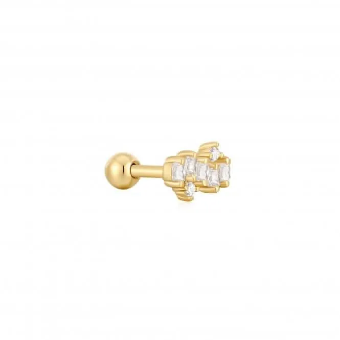 Boucle d'oreille à barrette grimpeuse en grappe scintillante or E047-12G Ania Haie Jewellery