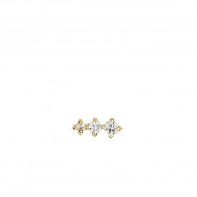 Barbell à étincelles dorées - Boucle d'oreille simple E035-09G Ania Haie Jewellery
