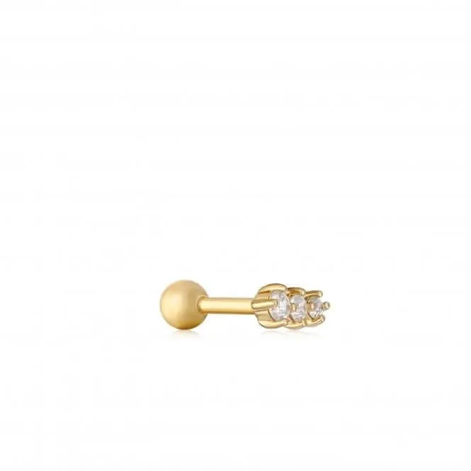 Barbell à étincelles dorées - Boucle d'oreille simple E035-09G Ania Haie Jewellery