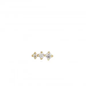 Barbell à étincelles dorées - Boucle d'oreille simple E035-09G Ania Haie Jewellery
