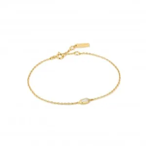 Bracelet Chaîne à Emblème Étincelant Or B041-02G-W Ania Haie Jewellery