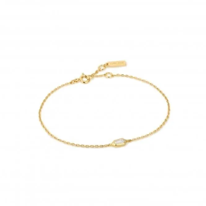 Bracelet Chaîne à Emblème Étincelant Or B041-02G-W Ania Haie Jewellery