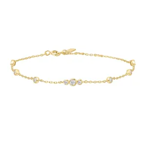 Bracelet à stations en zircone cubique avec bords étincelants or B065-03G Ania Haie Jewellery