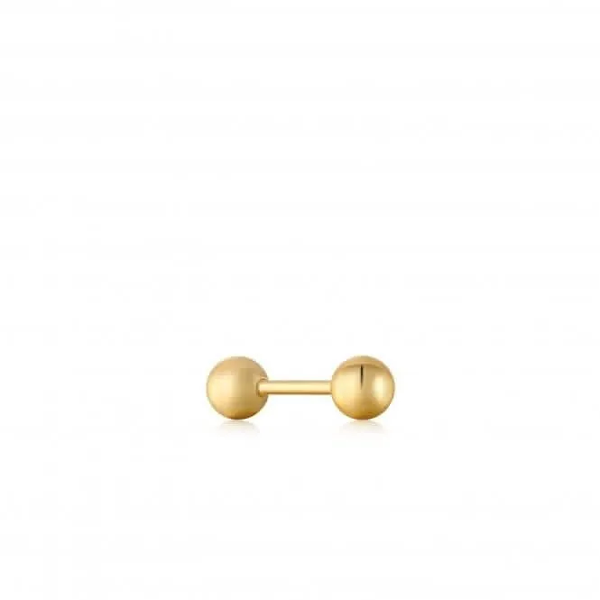 Boucle d'oreille à barrette sphère dorée E035-02G Ania Haie Jewellery