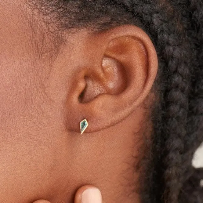 Boucle d'oreille Barbingle Émblème Pailleté Vert Sarcelle E041-01G-G Ania Haie Jewellery