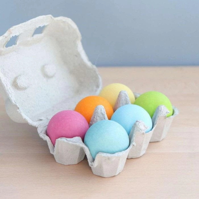 Grimm's Wooden Pastel Large Balls Set of 6