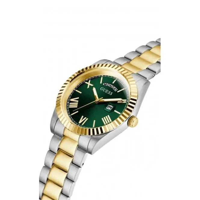 Guess Gents Connoisseur Montre en Acier Inoxydable Bicolore GW0265G8