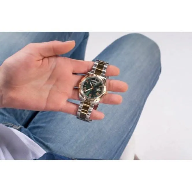 Guess Gents Connoisseur Montre en Acier Inoxydable Bicolore GW0265G8
