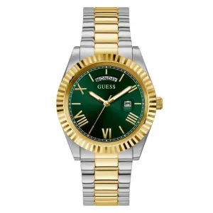 Guess Gents Connoisseur Montre en Acier Inoxydable Bicolore GW0265G8