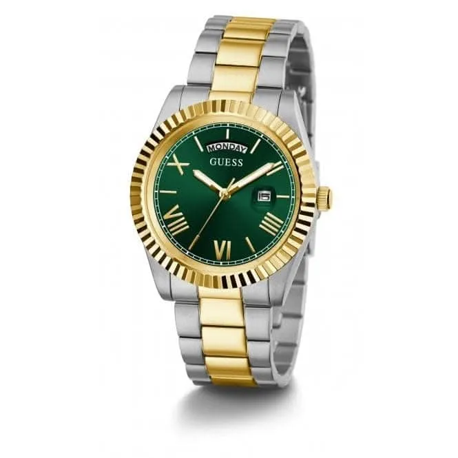 Guess Gents Connoisseur Montre en Acier Inoxydable Bicolore GW0265G8