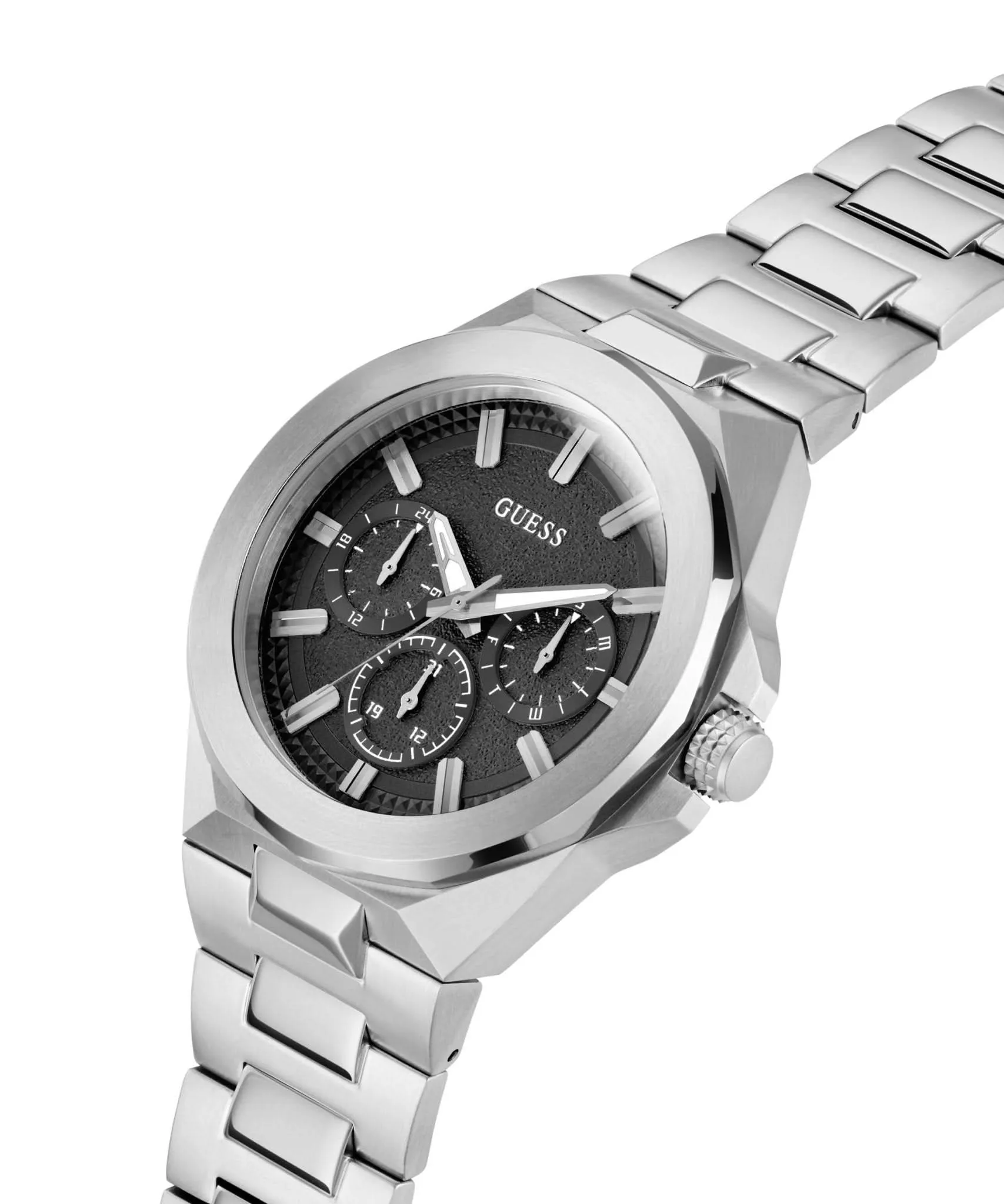 Montre Guess Gents Dashboard en acier recyclé ton argenté GW0798G1