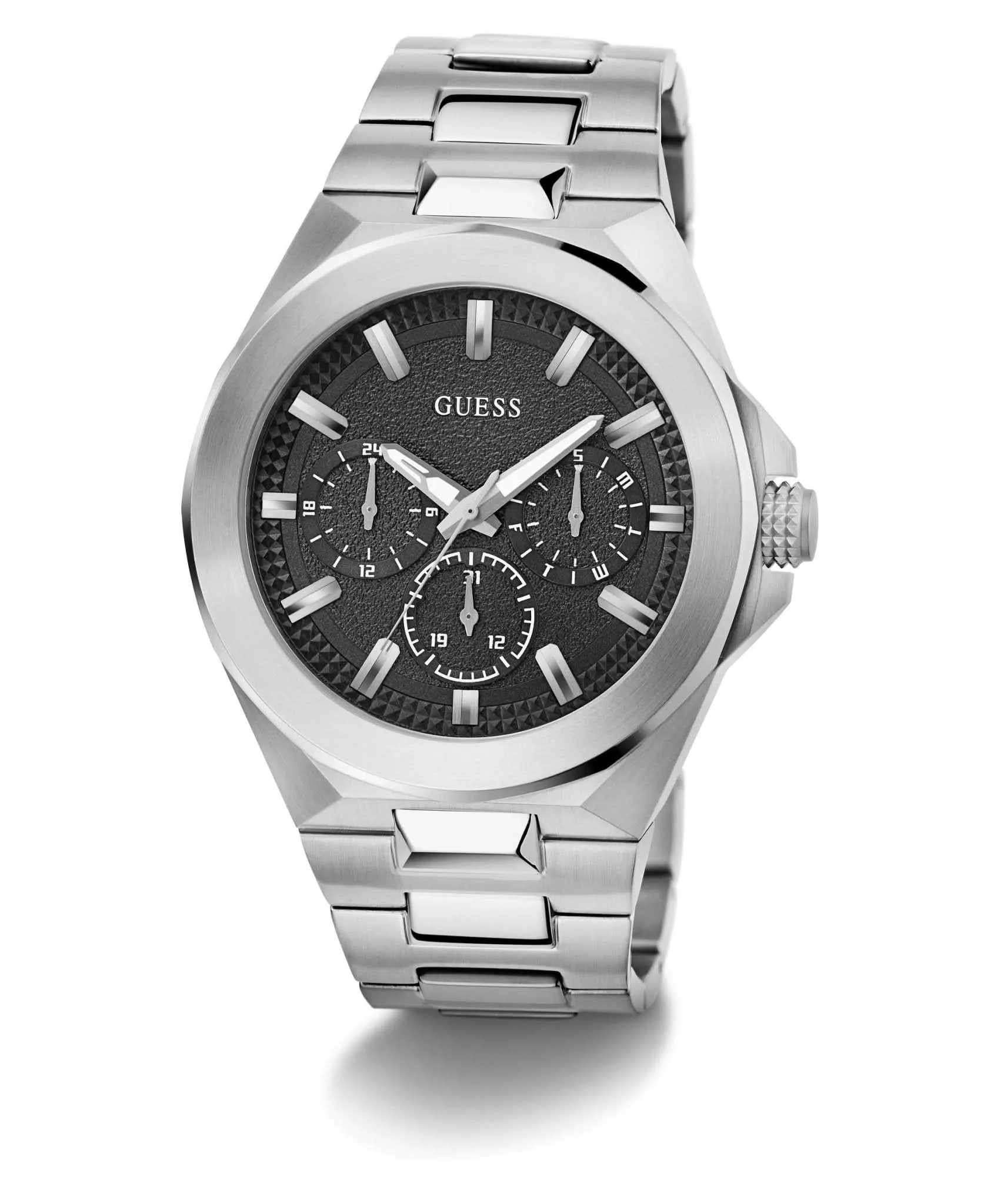 Montre Guess Gents Dashboard en acier recyclé ton argenté GW0798G1