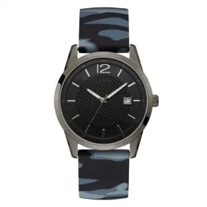 Montre Guess Gents Cadran Noir Gunmetal Bracelet Camouflage W0991G6