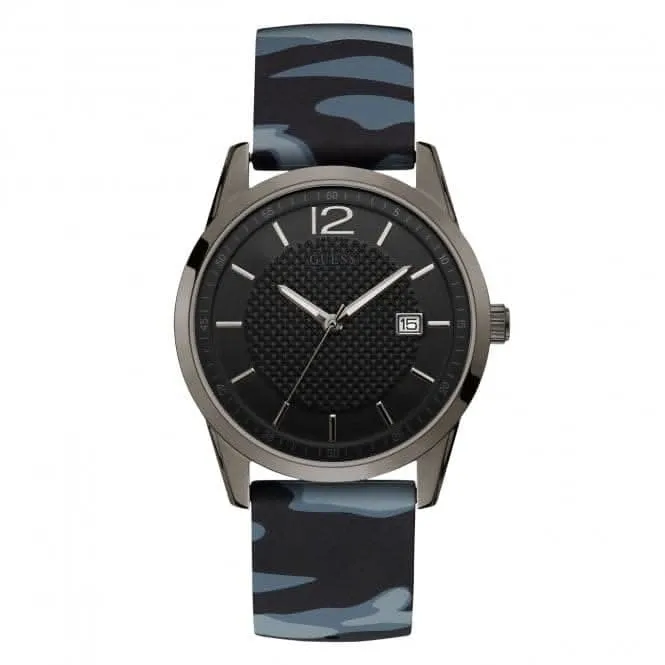 Montre Guess Gents Cadran Noir Gunmetal Bracelet Camouflage W0991G6