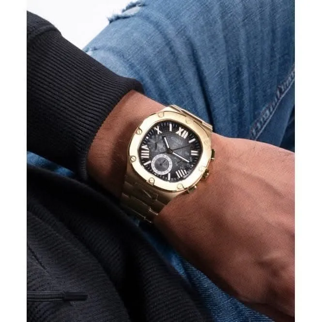 Montre Guess Gents Headline en acier inoxydable doré GW0572G2