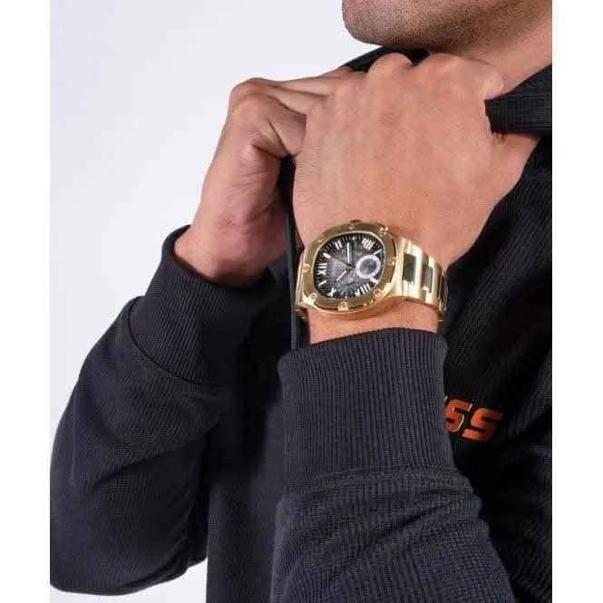 Montre Guess Gents Headline en acier inoxydable doré GW0572G2