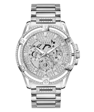 Montre Guess Gents King en acier inoxydable finition argentée GW0497G1