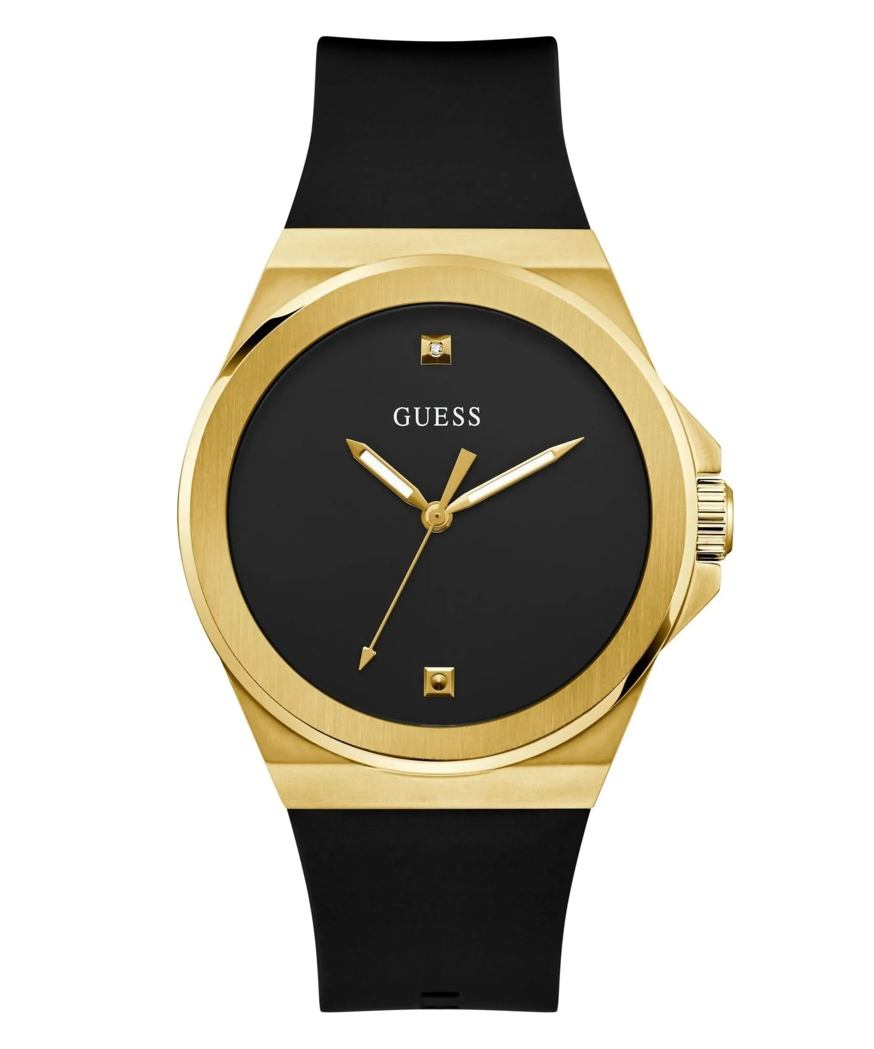 Montre Guess Gents en Vinyl avec Cadran Doré et Bracelet en Silicone GW0790G1