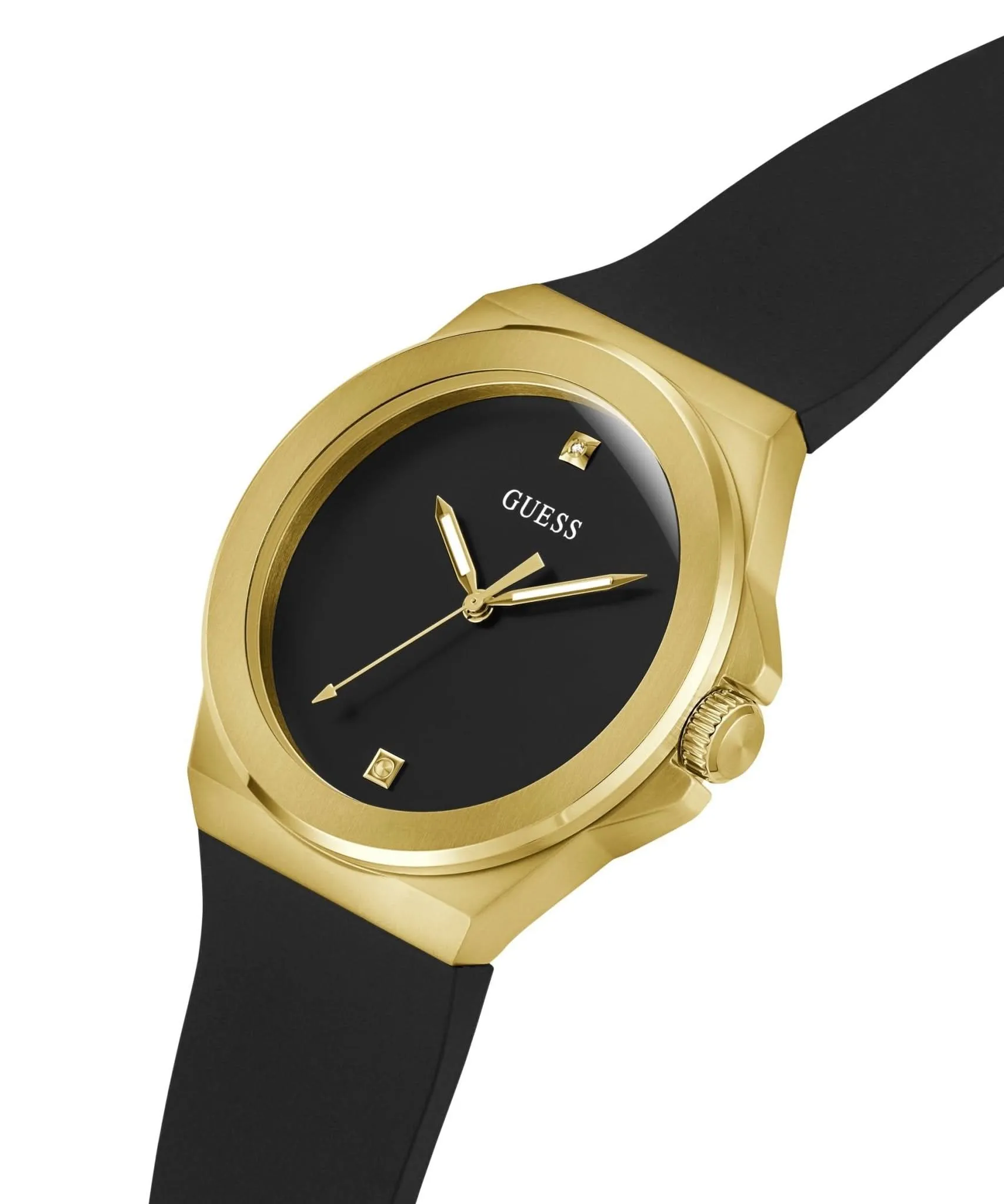Montre Guess Gents en Vinyl avec Cadran Doré et Bracelet en Silicone GW0790G1