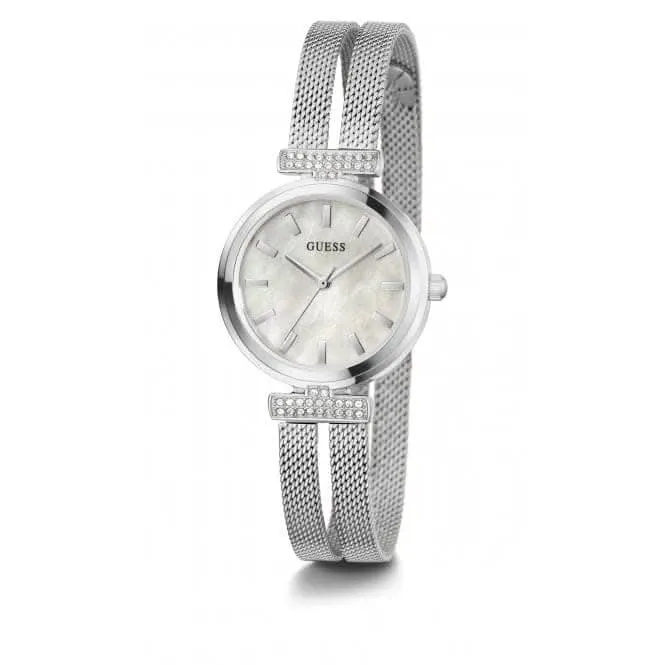 Montre Guess Ladies Array en acier inoxydable à bracelet maille argentée GW0471L1