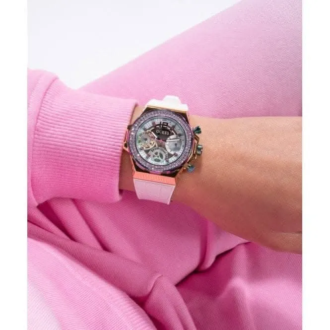 Guess Ladies Fusion Montre en Acier Inoxydable Or Argent GW0553L2