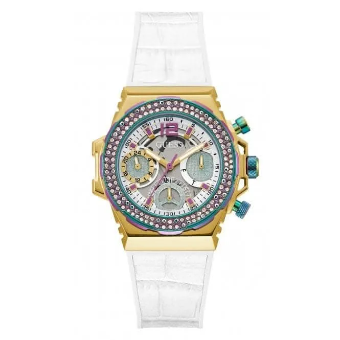 Guess Ladies Fusion Montre en Acier Inoxydable Or Argent GW0553L2