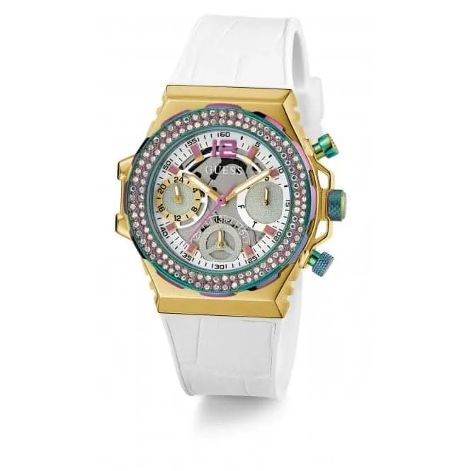 Guess Ladies Fusion Montre en Acier Inoxydable Or Argent GW0553L2