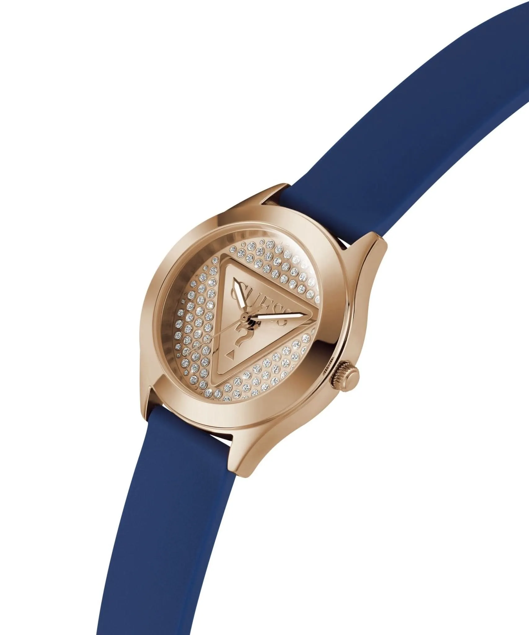 Montre Guess Ladies Glitz Plaque en Silicone Ton Or Rose GW0745L4