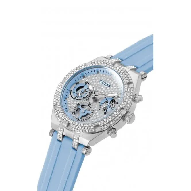 Montre en silicone argentée Guess Ladies Heiress GW0407L1