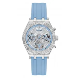 Montre en silicone argentée Guess Ladies Heiress GW0407L1