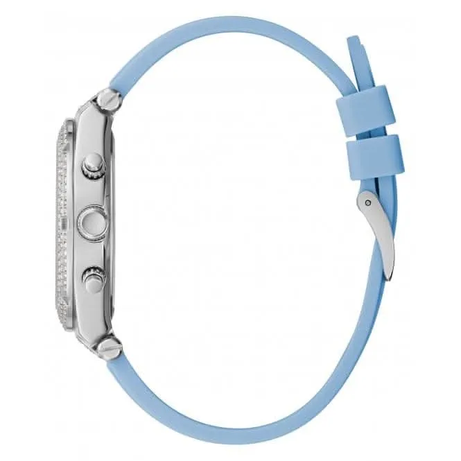 Montre en silicone argentée Guess Ladies Heiress GW0407L1