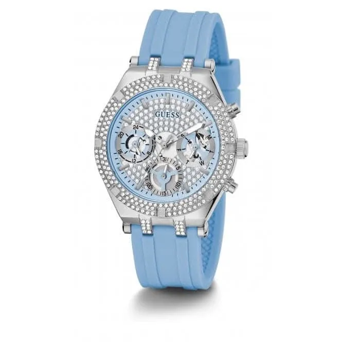 Montre en silicone argentée Guess Ladies Heiress GW0407L1