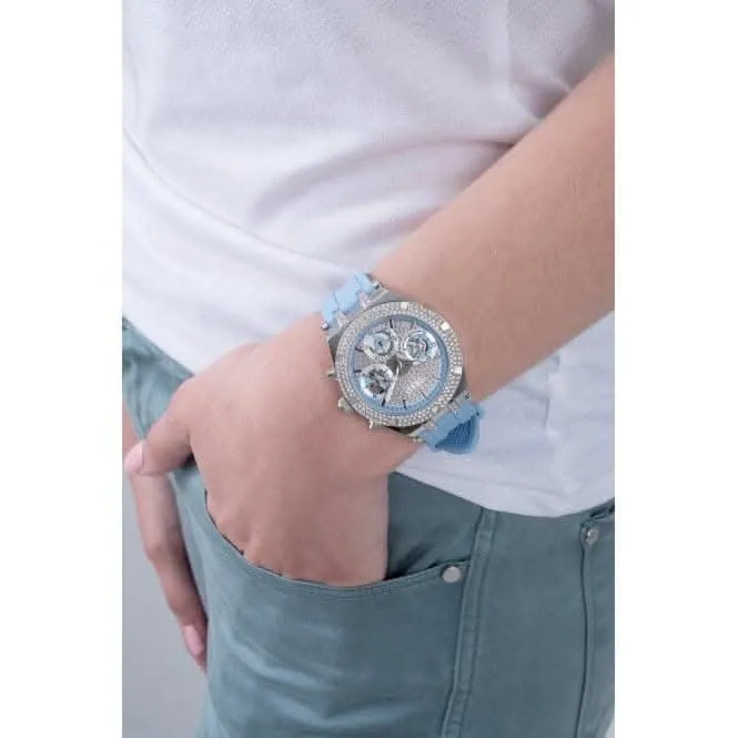 Montre en silicone argentée Guess Ladies Heiress GW0407L1