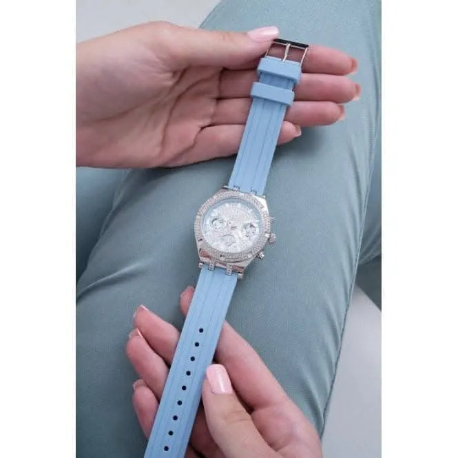Montre en silicone argentée Guess Ladies Heiress GW0407L1