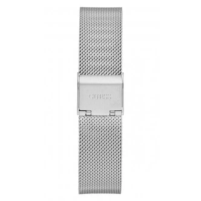 Guess Ladies Iconic Montre en Acier Inoxydable à Bracelet Maillé Argenté GW0477L1