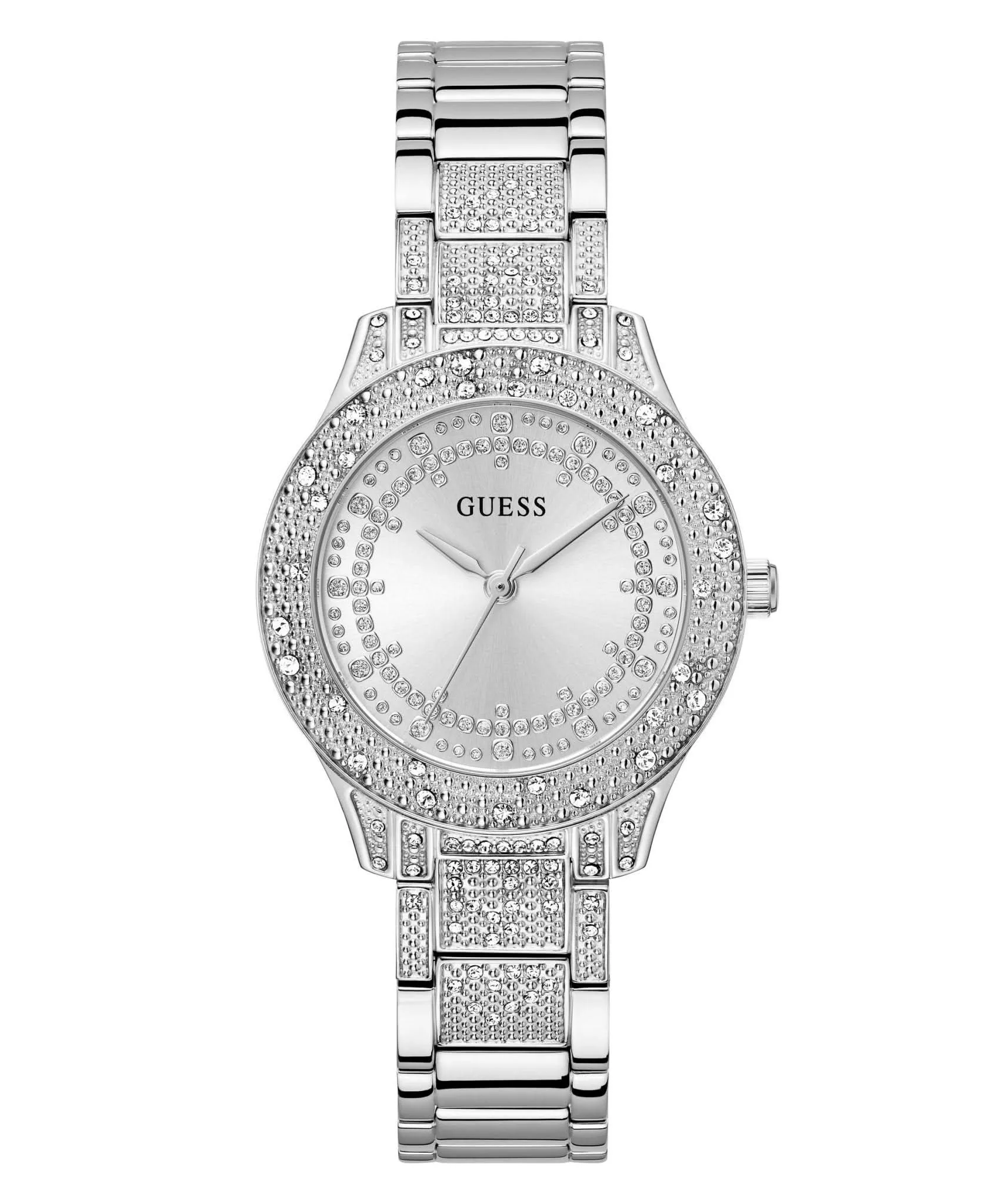 Montre Guess Ladies Shooting Star en acier recyclé ton argenté GW0746L1