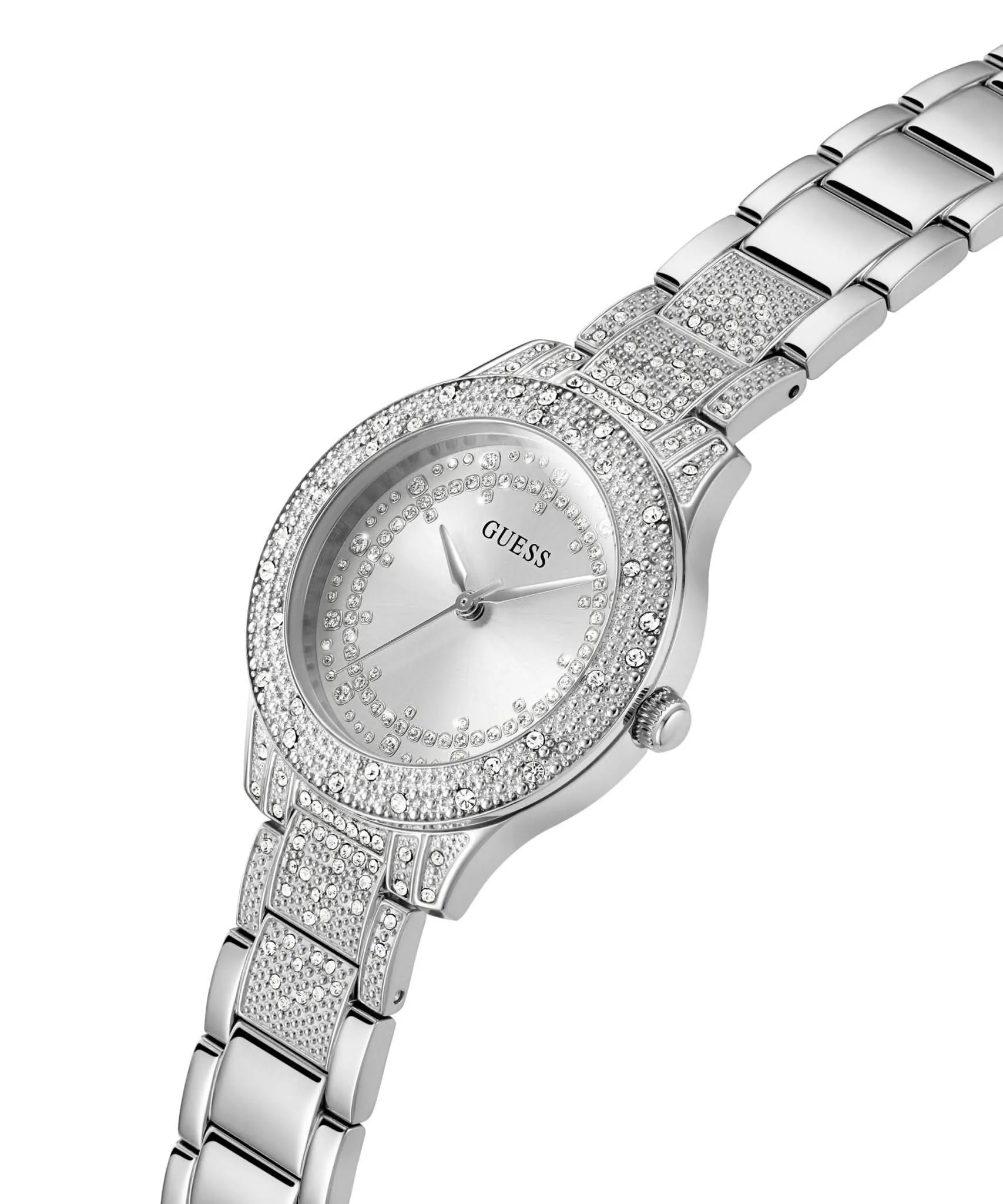Montre Guess Ladies Shooting Star en acier recyclé ton argenté GW0746L1