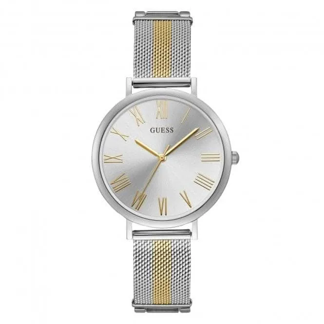 Montre bracelet pour femme Guess en maille deux tons argenté W1155L1