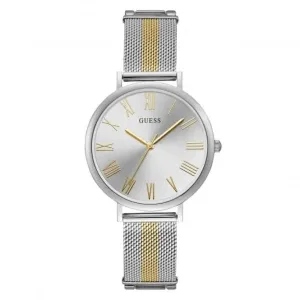 Montre bracelet pour femme Guess en maille deux tons argenté W1155L1