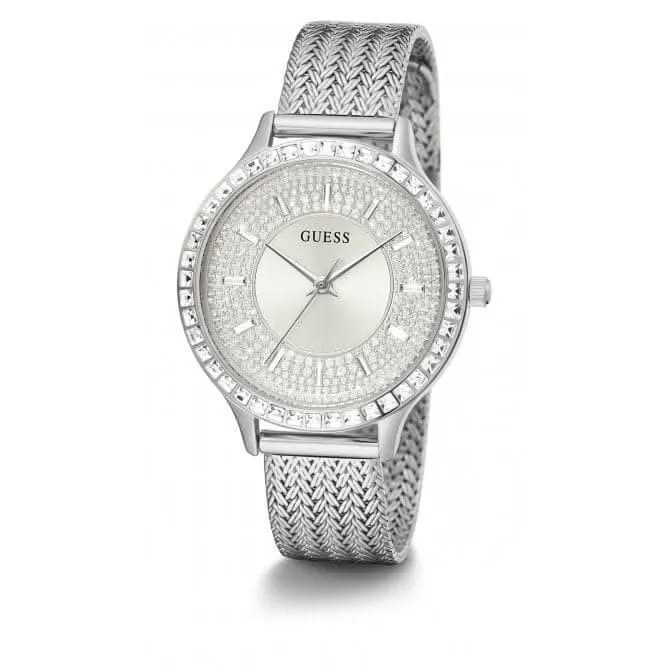 Montre Guess Ladies Soirée en acier inoxydable maillé argenté GW0402L1
