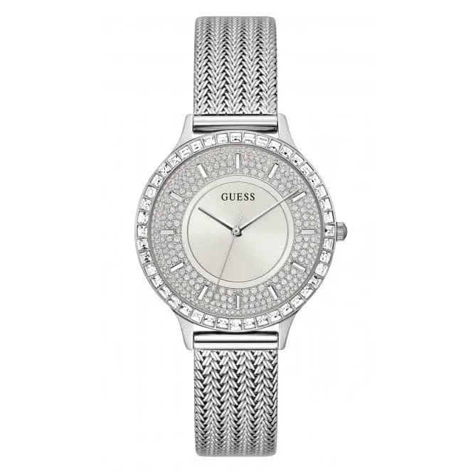 Montre Guess Ladies Soirée en acier inoxydable maillé argenté GW0402L1