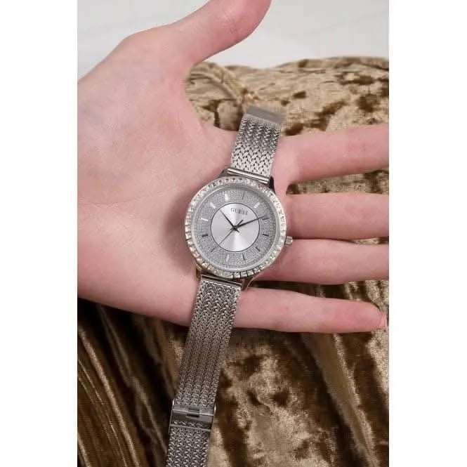 Montre Guess Ladies Soirée en acier inoxydable maillé argenté GW0402L1
