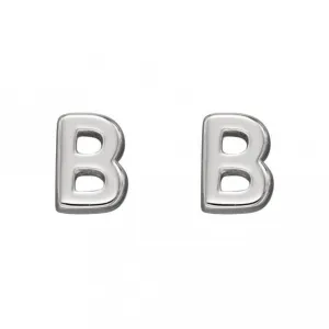 Boucles d'oreilles à clous en argent sterling Initial B E6019 - Bijoux Beginnings