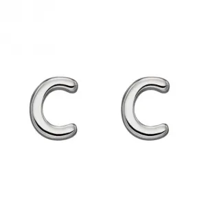 Boucles d'oreilles à clous en argent sterling Initial C E6020 - Bijoux Débuts