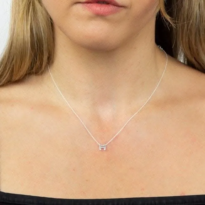 Collier Initial H en Argent Uni N4435 Bijoux Débuts