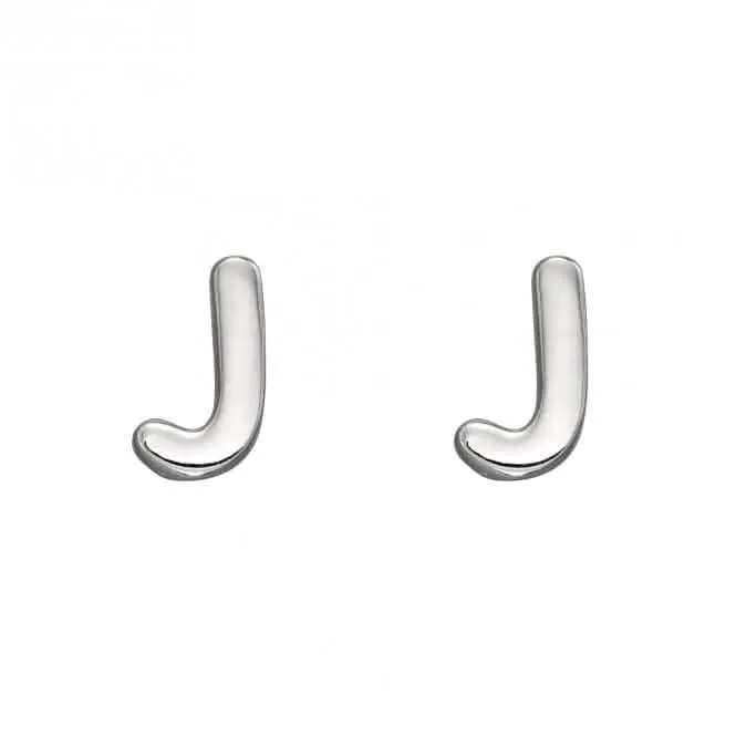 Boucles d'oreilles à clous en argent sterling initial J E6027 Bijoux Débuts
