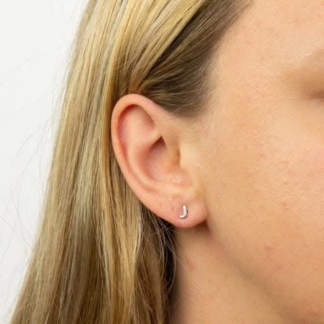Boucles d'oreilles à clous en argent sterling initial J E6027 Bijoux Débuts