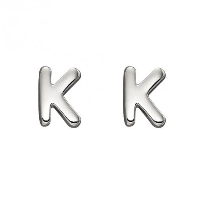 Boucles d'oreilles à clous en argent sterling K initial E6028 - Bijoux Débuts