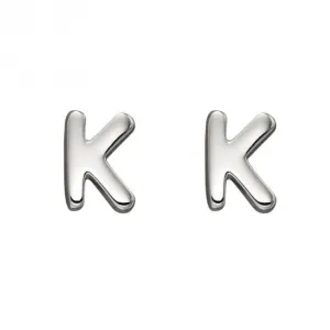 Boucles d'oreilles à clous en argent sterling K initial E6028 - Bijoux Débuts