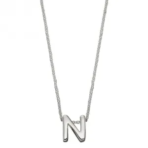 Collier Initial N en Argent Uni N4441 Bijoux Débuts
